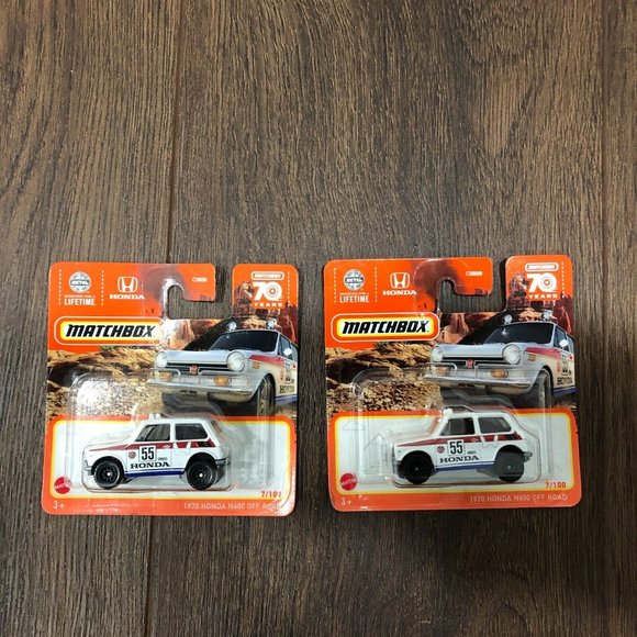 Matchbox 1970 Honda N600 Off Road 7/100 70th Year Metal White Motul LOT OF 2 - Picture 4 of 6